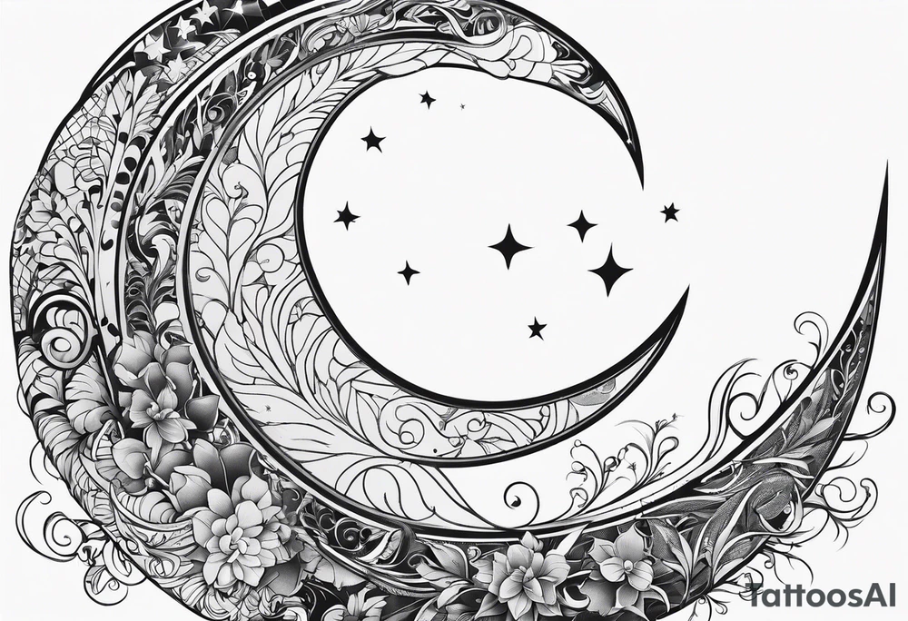 crescent moon, simple tattoo idea