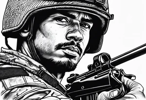 Soldier with a riffle tattoo idea