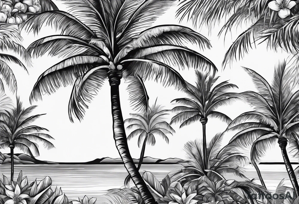 Orange blossom palm trees oranges tattoo idea