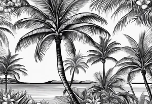 Orange blossom palm trees oranges tattoo idea