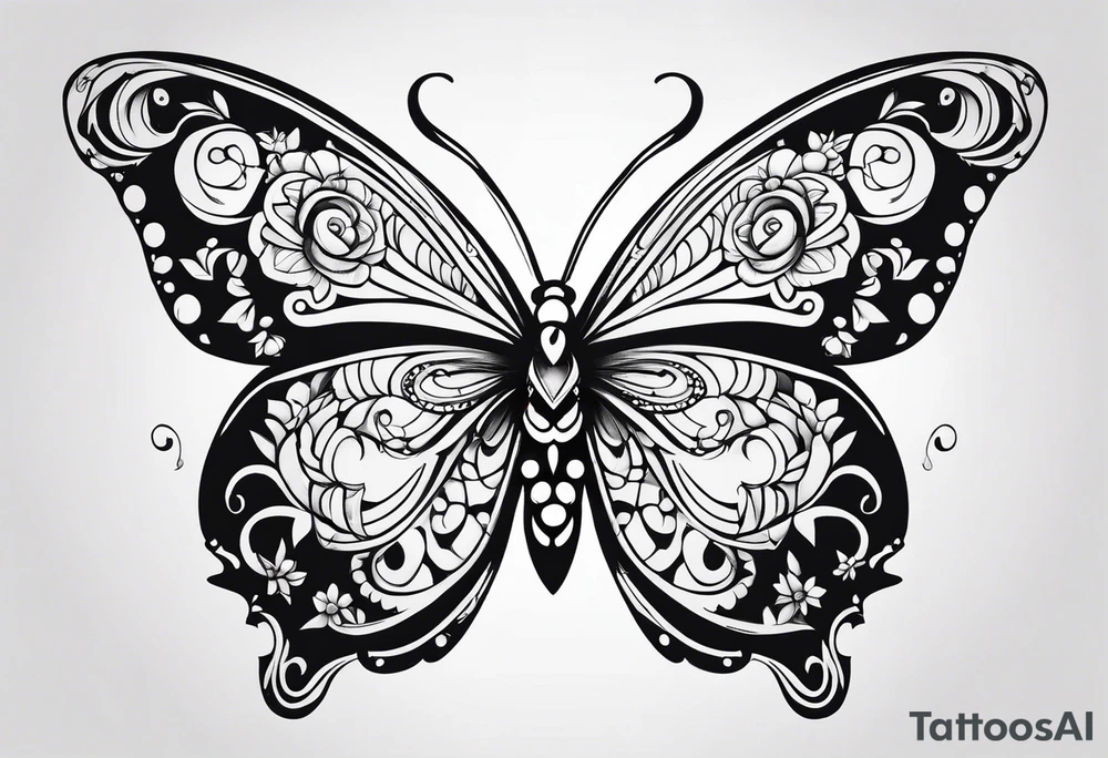 cute butterfly
 fineline tattoo sketch for girls tattoo idea