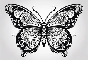cute butterfly
 fineline tattoo sketch for girls tattoo idea