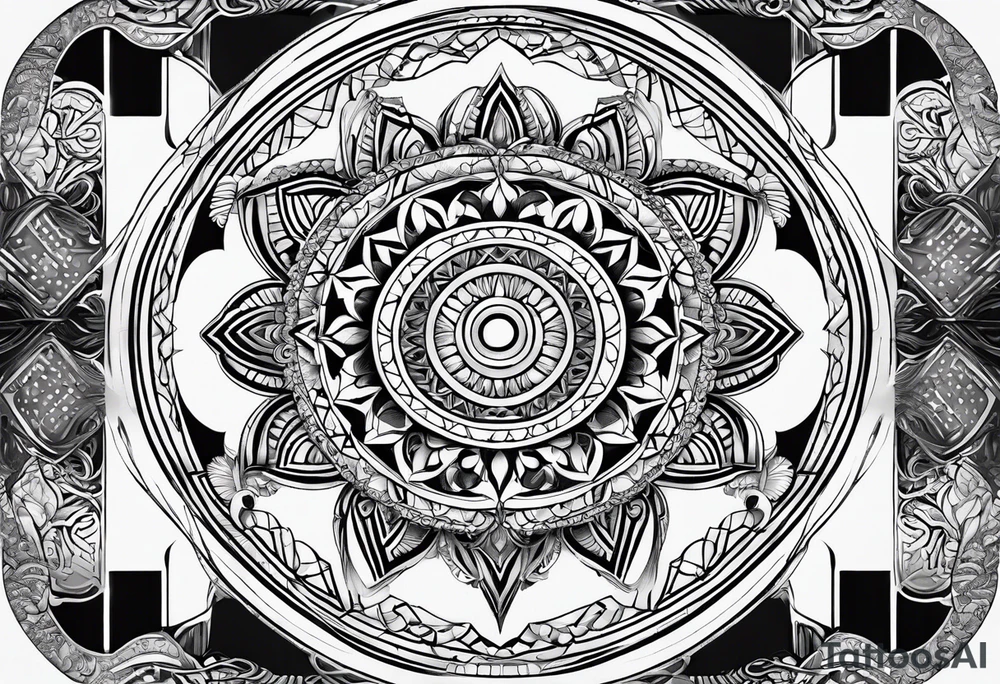 Geometric shapes that represent balance in life. No scales or mandala. tattoo idea