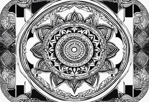 Geometric shapes that represent balance in life. No scales or mandala. tattoo idea