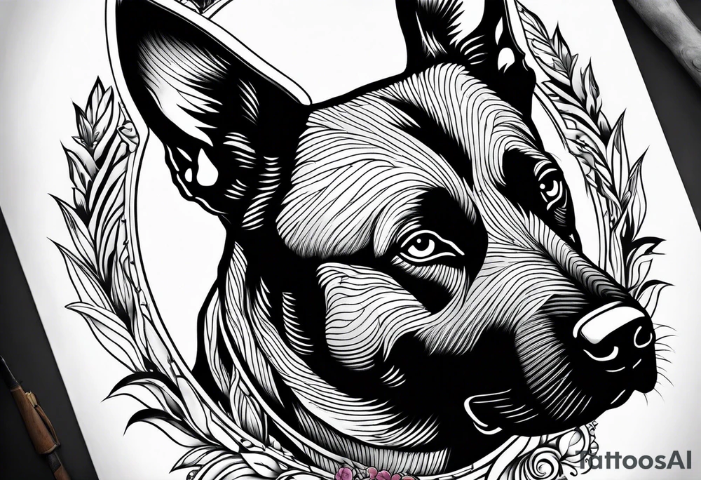 Belgian Malinois dog  sailor Joe tattoo idea