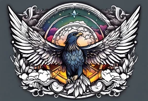 a halo over wings tattoo idea