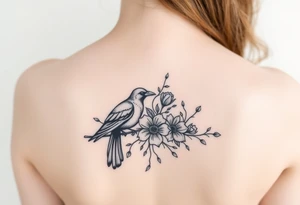 crows w flowers tattoo idea