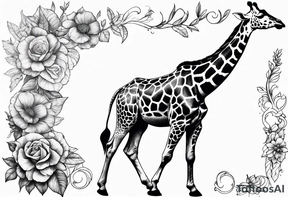 full body giraffe tattoo idea