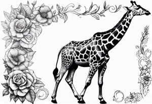 full body giraffe tattoo idea