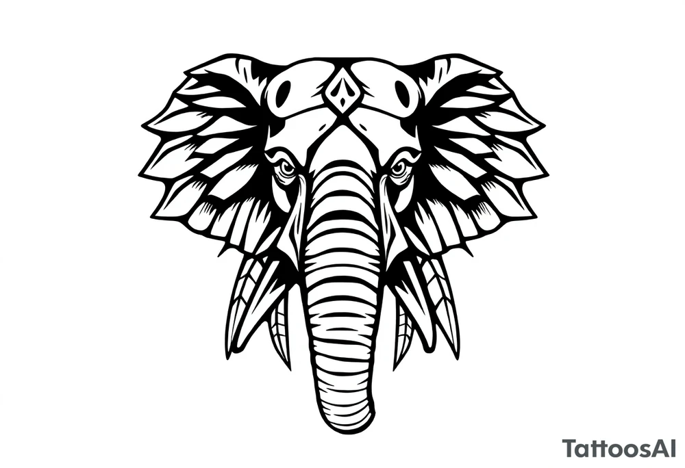 A Egyptian elephant’s face tattoo idea