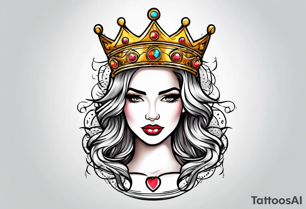 queen's golden crown tattoo idea