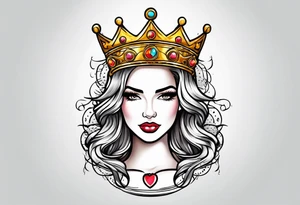 queen's golden crown tattoo idea