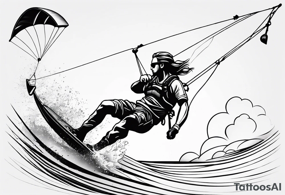 I want a tattoo of a kitesurfer with a heart-shaped sail tattoo idea