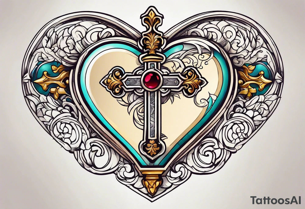 A heart shaped skeleton key tattoo idea