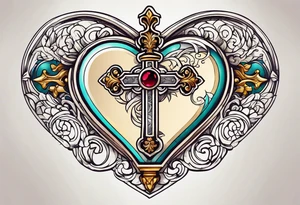 A heart shaped skeleton key tattoo idea