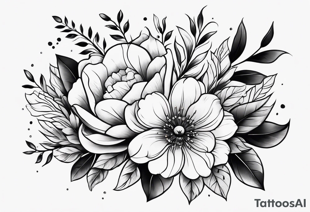 Traditional flowers tattoo idea