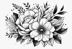Traditional flowers tattoo idea