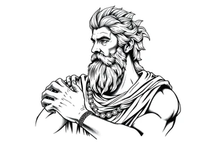 GREEK GOD LOOKING OVER HIS EMPIRE tattoo idea