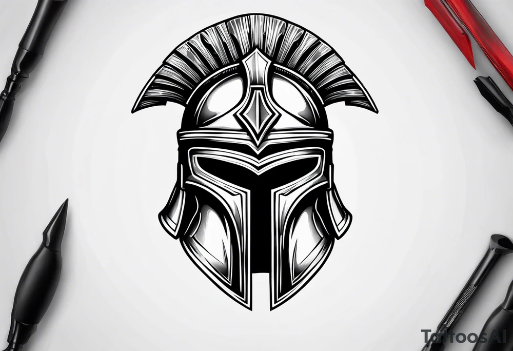 Spartan helmet tattoo idea