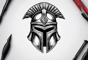 Spartan helmet tattoo idea