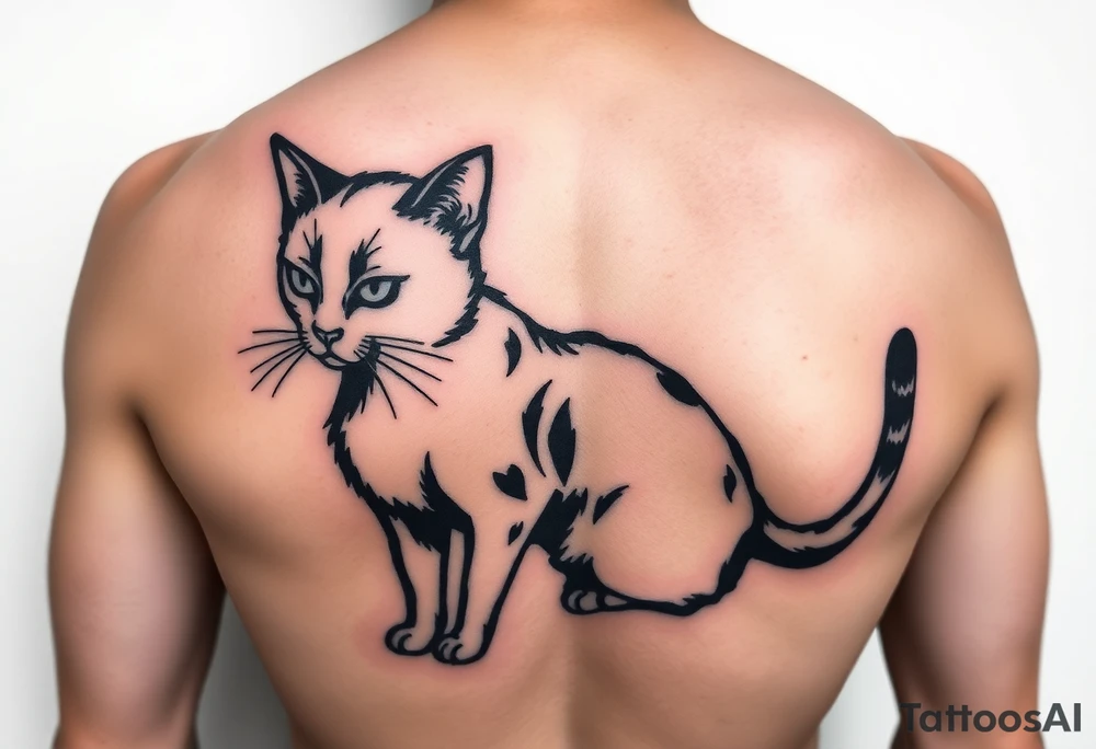 black cat tattoo idea