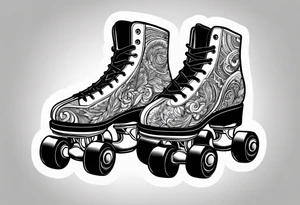 Pair of rollerskates facing left tattoo idea