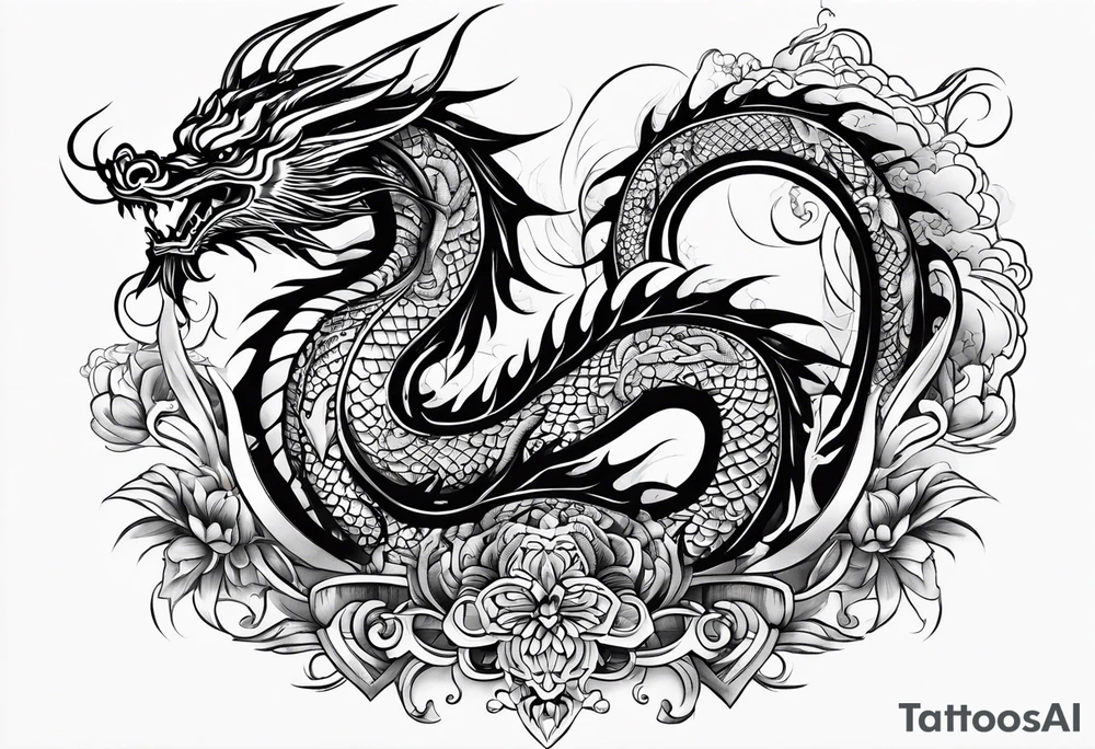 eastern dragon tatoo for woman tattoo idea
