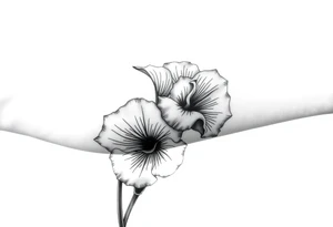 Large gladiolus on the forearm skin tattoo idea