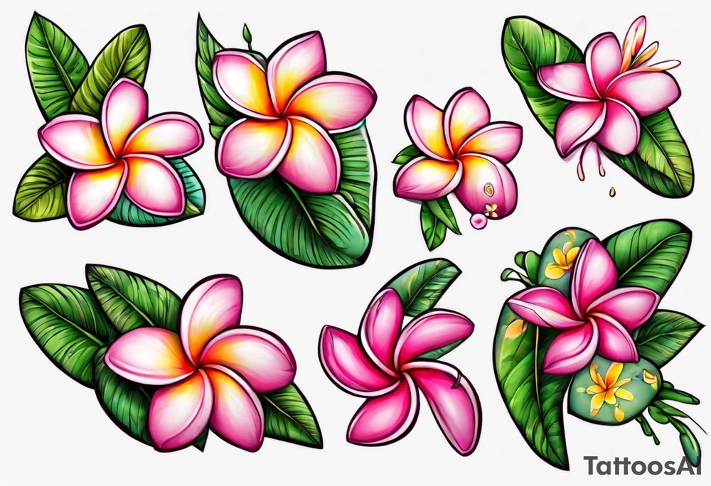 pink plumeria tattoo idea