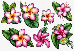 pink plumeria tattoo idea
