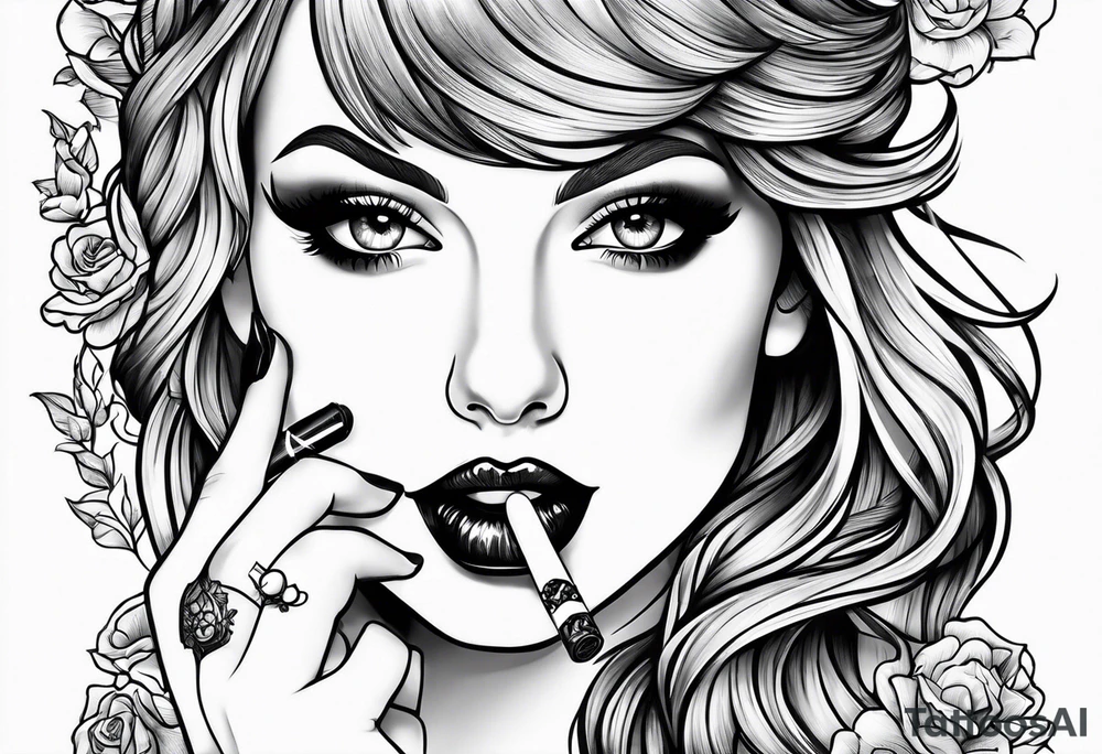 taylor swift smoking cigarette tattoo idea