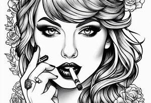 taylor swift smoking cigarette tattoo idea