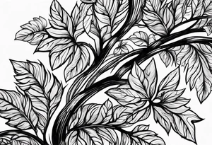 bark with foliage tattoo idea