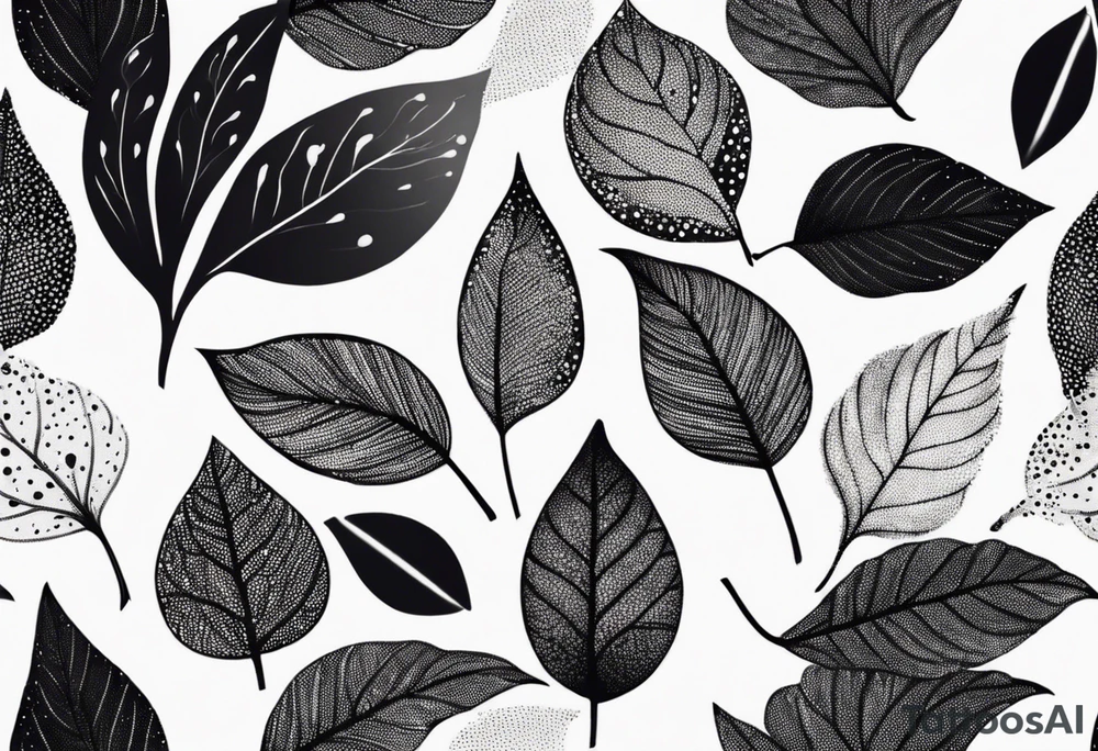 very simple design of leaves with flow tattoo idea
