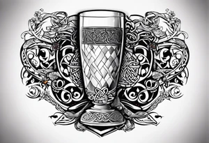 Cheers Mate text, armband +Celtic +Cancer Ribbon +tribal +artistic +a toast tattoo idea