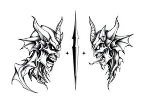 good vs evil tattoo idea