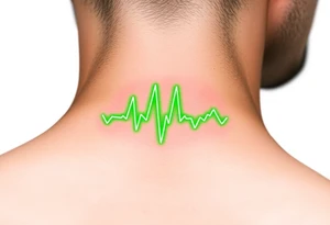 A heartbeat line forming the outline of a heartbeat monitor screen, with neon green, representing medical or life-saving connections. tattoo idea