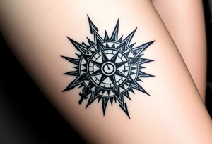 Sundial casting shadow with handwriting “Hug somebody ya like” above. tattoo idea