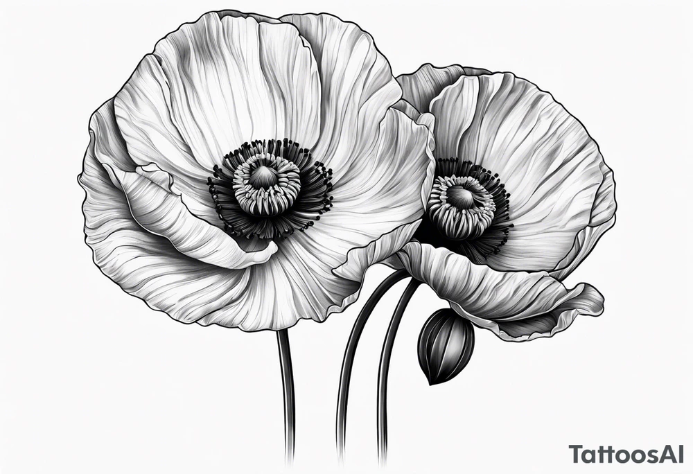 Poppy flowers shoulder tattoo idea