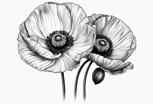 Poppy flowers shoulder tattoo idea