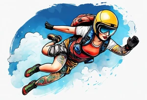 Woman skydiver tattoo idea