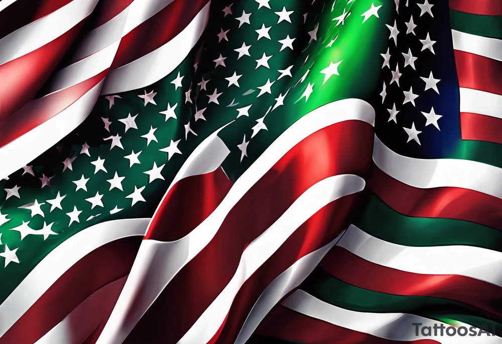 red black and green american flag tattoo idea
