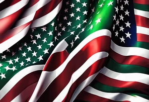 red black and green american flag tattoo idea
