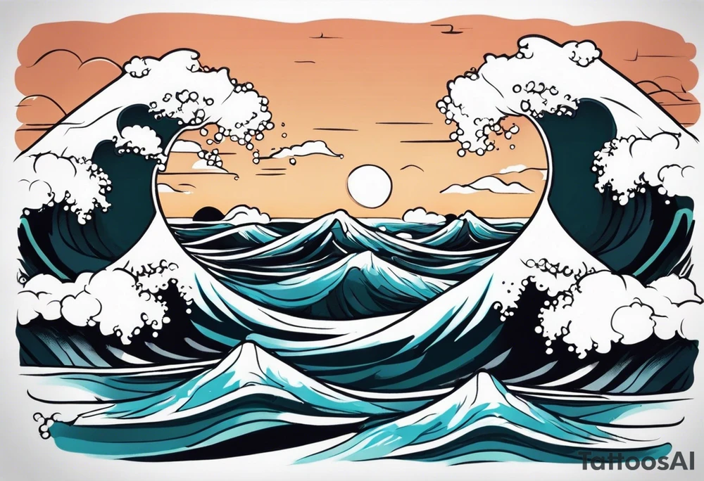 waves in ocean tattoo idea