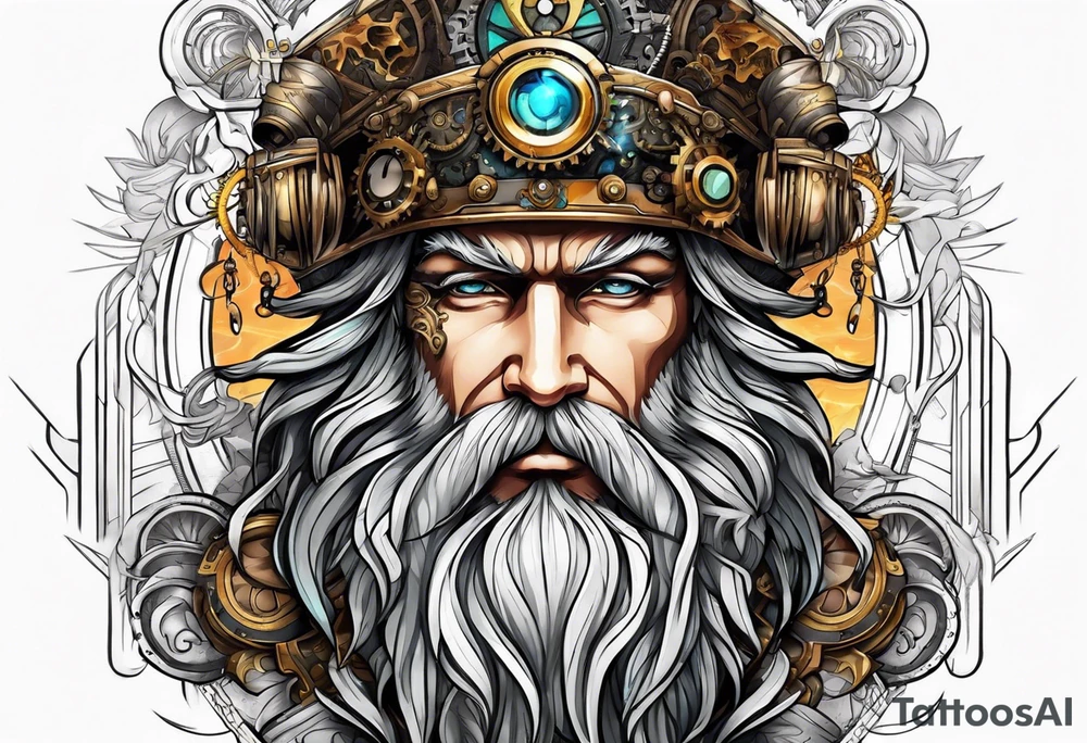 Steampunk zeus tattoo idea