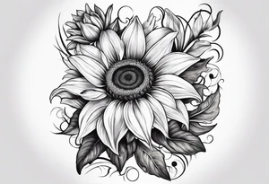 Sunflower and Lilly sleeve tattoo idea