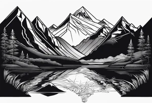 Mountains with a river tattoo idea