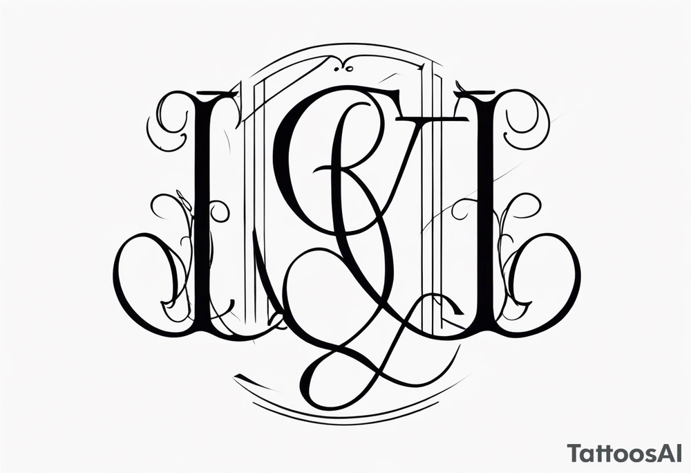 create a Lucas and Jordan and Annabel monogram tattoo idea