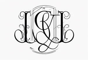 create a Lucas and Jordan and Annabel monogram tattoo idea