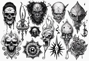 Black creepy tattoo idea